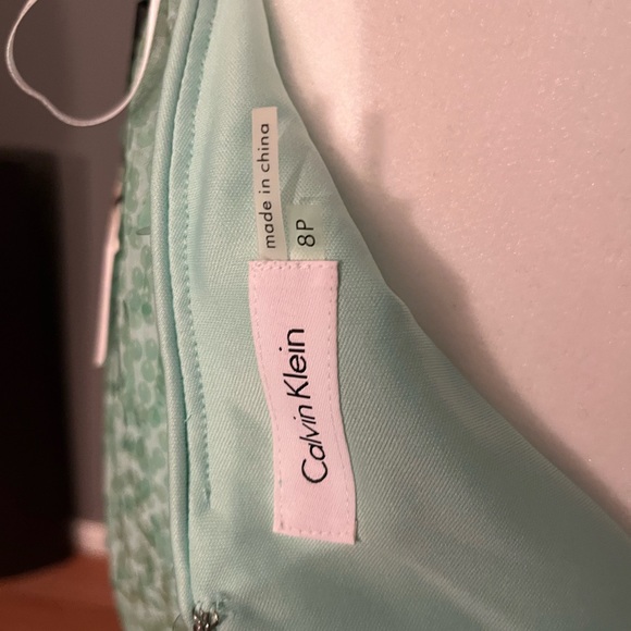 CALVIN KLEIN Mint Green Outfit Size 8 Petite Medium, Sequinned by hand - Picture 7 of 9